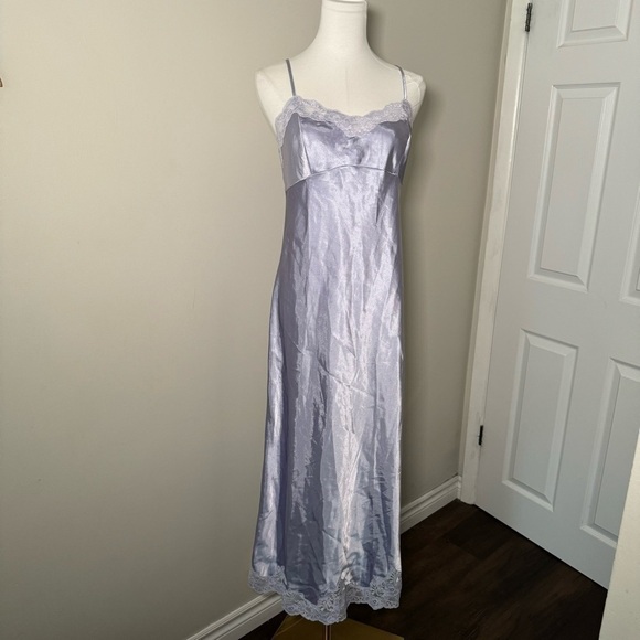 Vintage La Senza satin lavender slip dress coquette Fairycore  dreamy M - Picture 3 of 8